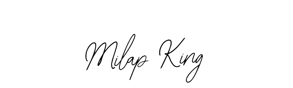 Similarly Bearetta-2O07w is the best handwritten signature design. Signature creator online .You can use it as an online autograph creator for name Milap King. Milap King signature style 12 images and pictures png