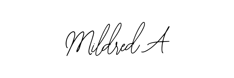Also we have Mildred A name is the best signature style. Create professional handwritten signature collection using Bearetta-2O07w autograph style. Mildred A signature style 12 images and pictures png