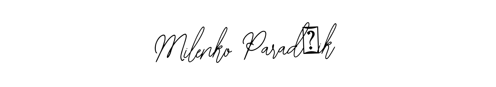 Use a signature maker to create a handwritten signature online. With this signature software, you can design (Bearetta-2O07w) your own signature for name Milenko Paradžik. Milenko Paradžik signature style 12 images and pictures png