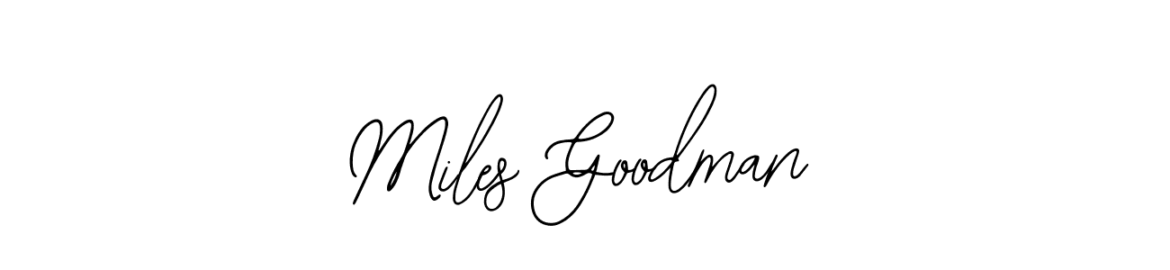 How to make Miles Goodman name signature. Use Bearetta-2O07w style for creating short signs online. This is the latest handwritten sign. Miles Goodman signature style 12 images and pictures png