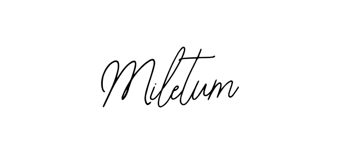 Use a signature maker to create a handwritten signature online. With this signature software, you can design (Bearetta-2O07w) your own signature for name Miletum. Miletum signature style 12 images and pictures png