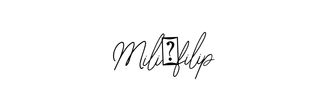 if you are searching for the best signature style for your name MiliĆfilip. so please give up your signature search. here we have designed multiple signature styles  using Bearetta-2O07w. MiliĆfilip signature style 12 images and pictures png