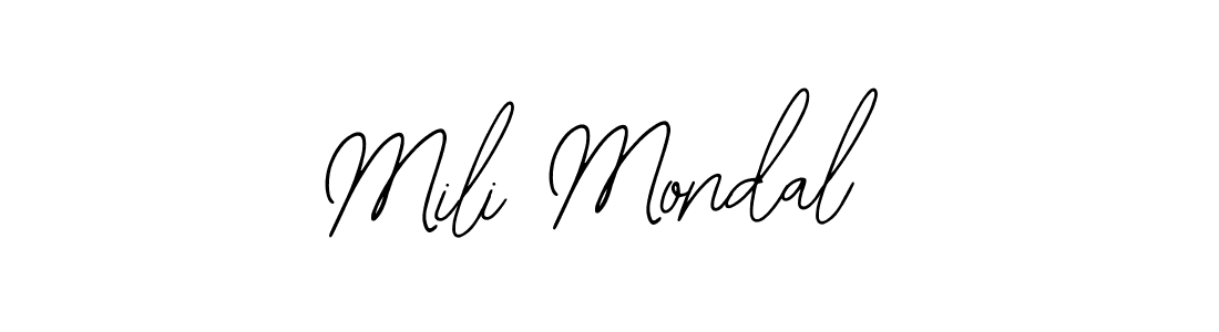 The best way (Bearetta-2O07w) to make a short signature is to pick only two or three words in your name. The name Mili Mondal include a total of six letters. For converting this name. Mili Mondal signature style 12 images and pictures png