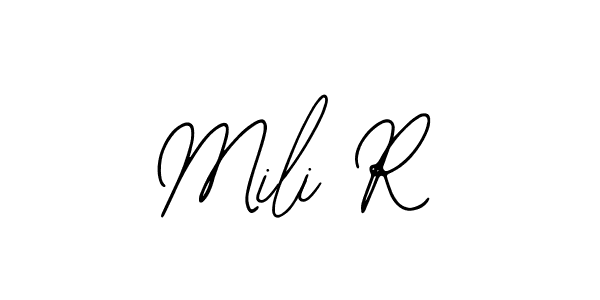 Design your own signature with our free online signature maker. With this signature software, you can create a handwritten (Bearetta-2O07w) signature for name Mili R. Mili R signature style 12 images and pictures png