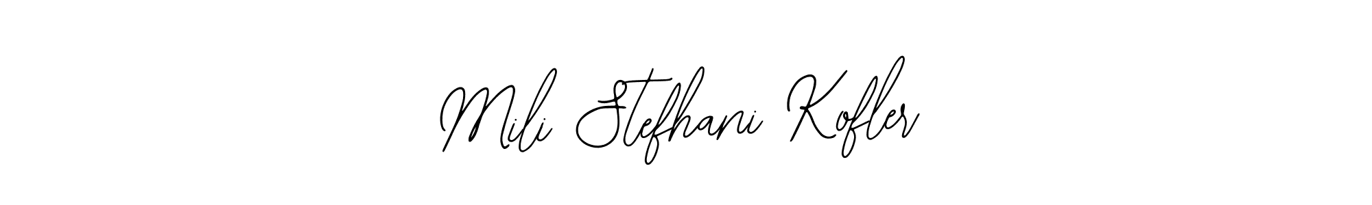 Similarly Bearetta-2O07w is the best handwritten signature design. Signature creator online .You can use it as an online autograph creator for name Mili Stefhani Kofler. Mili Stefhani Kofler signature style 12 images and pictures png