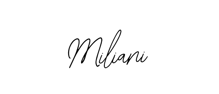 Design your own signature with our free online signature maker. With this signature software, you can create a handwritten (Bearetta-2O07w) signature for name Miliani. Miliani signature style 12 images and pictures png