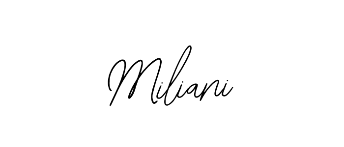 Design your own signature with our free online signature maker. With this signature software, you can create a handwritten (Bearetta-2O07w) signature for name Miliani. Miliani signature style 12 images and pictures png