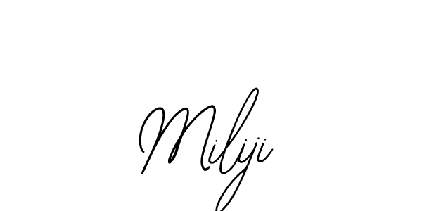 Similarly Bearetta-2O07w is the best handwritten signature design. Signature creator online .You can use it as an online autograph creator for name Miliji. Miliji signature style 12 images and pictures png