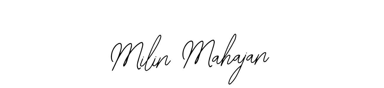 Make a short Milin Mahajan signature style. Manage your documents anywhere anytime using Bearetta-2O07w. Create and add eSignatures, submit forms, share and send files easily. Milin Mahajan signature style 12 images and pictures png