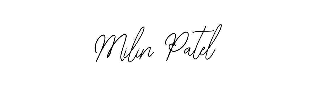 How to make Milin Patel name signature. Use Bearetta-2O07w style for creating short signs online. This is the latest handwritten sign. Milin Patel signature style 12 images and pictures png