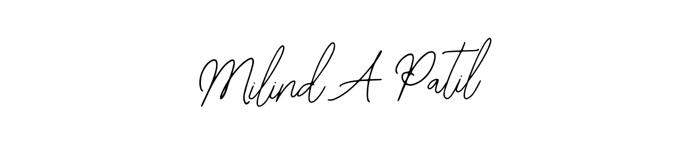 Create a beautiful signature design for name Milind A Patil. With this signature (Bearetta-2O07w) fonts, you can make a handwritten signature for free. Milind A Patil signature style 12 images and pictures png