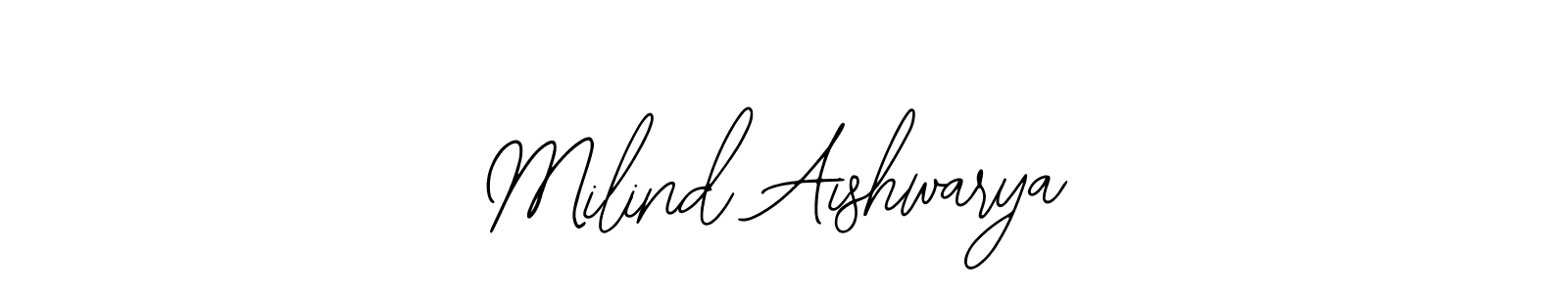 Milind Aishwarya stylish signature style. Best Handwritten Sign (Bearetta-2O07w) for my name. Handwritten Signature Collection Ideas for my name Milind Aishwarya. Milind Aishwarya signature style 12 images and pictures png