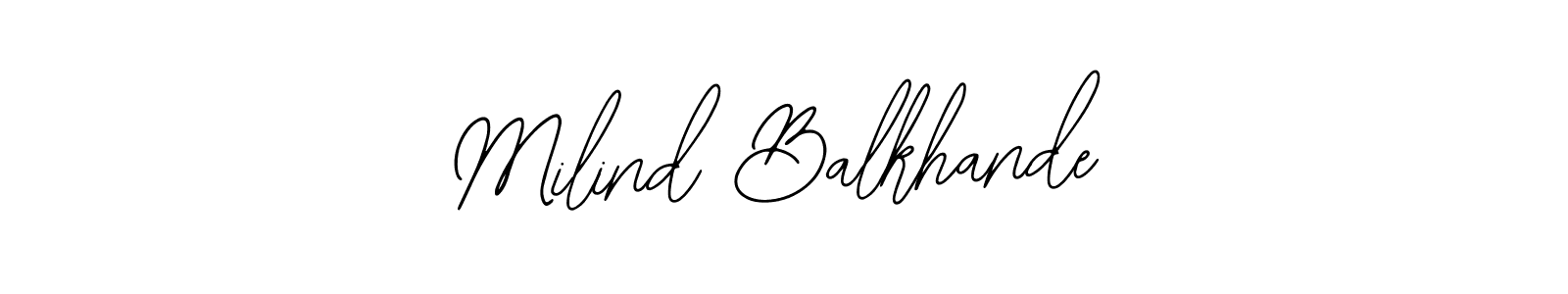 Also we have Milind Balkhande name is the best signature style. Create professional handwritten signature collection using Bearetta-2O07w autograph style. Milind Balkhande signature style 12 images and pictures png