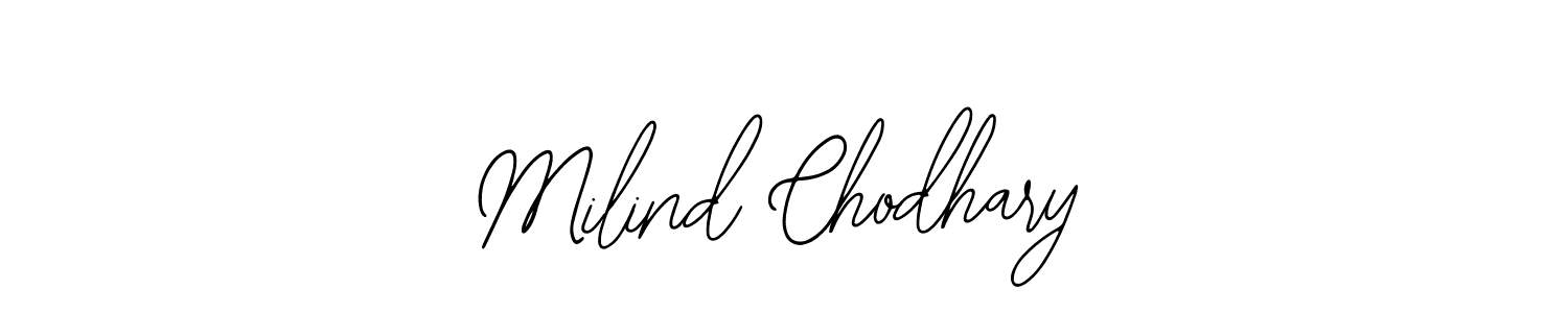 The best way (Bearetta-2O07w) to make a short signature is to pick only two or three words in your name. The name Milind Chodhary include a total of six letters. For converting this name. Milind Chodhary signature style 12 images and pictures png