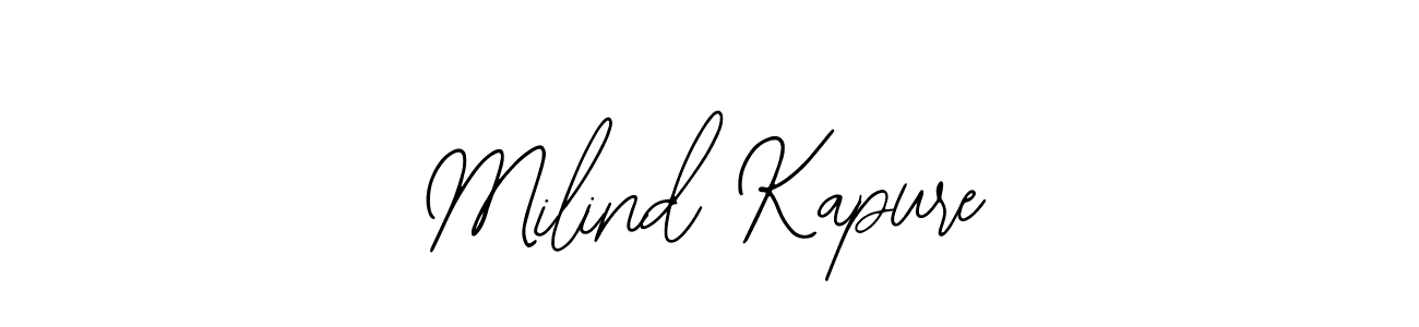 This is the best signature style for the Milind Kapure name. Also you like these signature font (Bearetta-2O07w). Mix name signature. Milind Kapure signature style 12 images and pictures png