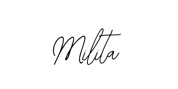 Make a short Milita signature style. Manage your documents anywhere anytime using Bearetta-2O07w. Create and add eSignatures, submit forms, share and send files easily. Milita signature style 12 images and pictures png