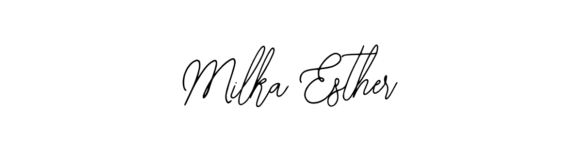 This is the best signature style for the Milka Esther name. Also you like these signature font (Bearetta-2O07w). Mix name signature. Milka Esther signature style 12 images and pictures png