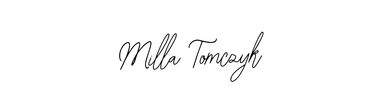 Also You can easily find your signature by using the search form. We will create Milla Tomczyk name handwritten signature images for you free of cost using Bearetta-2O07w sign style. Milla Tomczyk signature style 12 images and pictures png