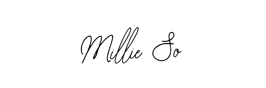 Similarly Bearetta-2O07w is the best handwritten signature design. Signature creator online .You can use it as an online autograph creator for name Millie So. Millie So signature style 12 images and pictures png