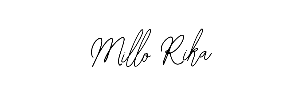 Bearetta-2O07w is a professional signature style that is perfect for those who want to add a touch of class to their signature. It is also a great choice for those who want to make their signature more unique. Get Millo Rika name to fancy signature for free. Millo Rika signature style 12 images and pictures png