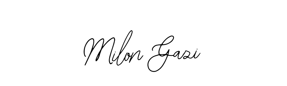 How to Draw Milon Gazi signature style? Bearetta-2O07w is a latest design signature styles for name Milon Gazi. Milon Gazi signature style 12 images and pictures png