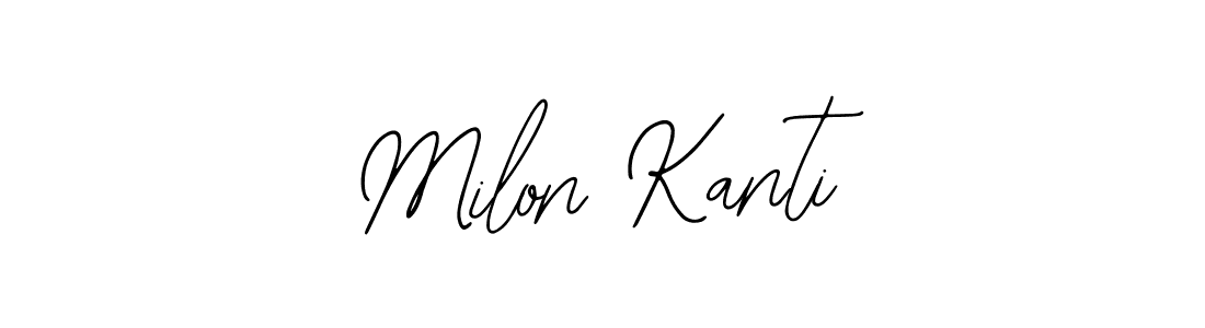 How to make Milon Kanti name signature. Use Bearetta-2O07w style for creating short signs online. This is the latest handwritten sign. Milon Kanti signature style 12 images and pictures png