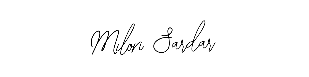 The best way (Bearetta-2O07w) to make a short signature is to pick only two or three words in your name. The name Milon Sardar include a total of six letters. For converting this name. Milon Sardar signature style 12 images and pictures png