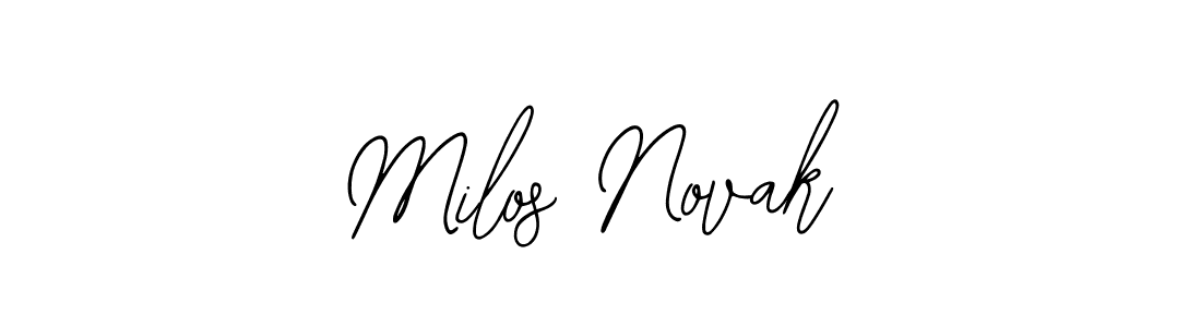 How to make Milos Novak name signature. Use Bearetta-2O07w style for creating short signs online. This is the latest handwritten sign. Milos Novak signature style 12 images and pictures png