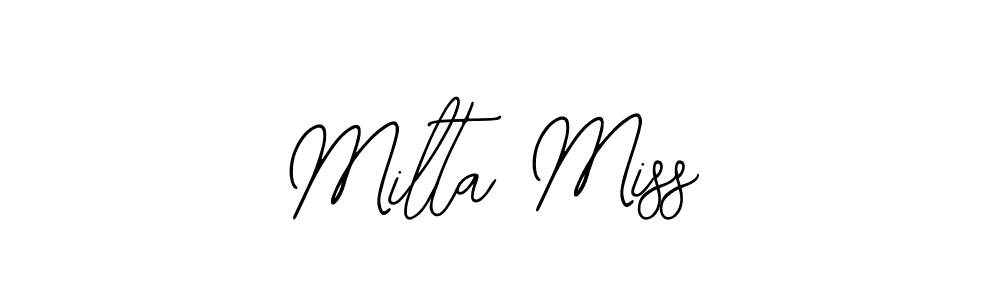 How to make Milta Miss name signature. Use Bearetta-2O07w style for creating short signs online. This is the latest handwritten sign. Milta Miss signature style 12 images and pictures png