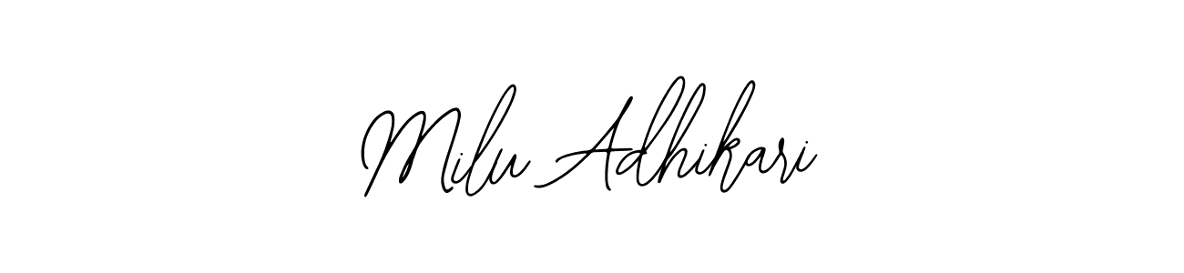 Design your own signature with our free online signature maker. With this signature software, you can create a handwritten (Bearetta-2O07w) signature for name Milu Adhikari. Milu Adhikari signature style 12 images and pictures png