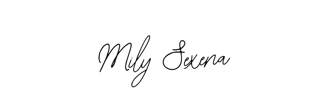 Use a signature maker to create a handwritten signature online. With this signature software, you can design (Bearetta-2O07w) your own signature for name Mily Sexena. Mily Sexena signature style 12 images and pictures png