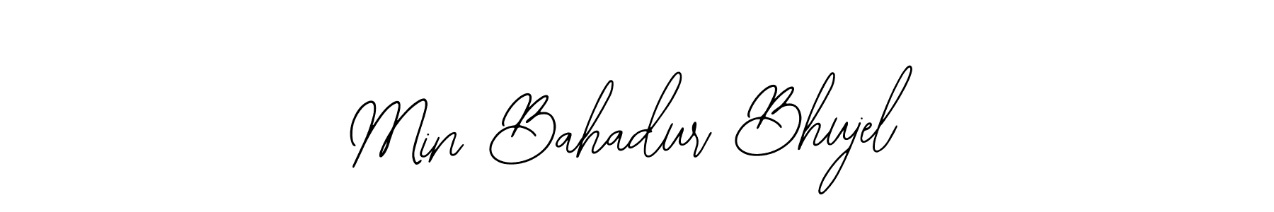 The best way (Bearetta-2O07w) to make a short signature is to pick only two or three words in your name. The name Min Bahadur Bhujel include a total of six letters. For converting this name. Min Bahadur Bhujel signature style 12 images and pictures png