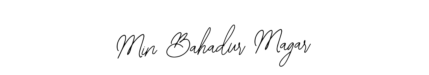 Also You can easily find your signature by using the search form. We will create Min Bahadur Magar name handwritten signature images for you free of cost using Bearetta-2O07w sign style. Min Bahadur Magar signature style 12 images and pictures png