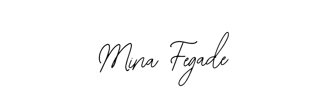 How to make Mina Fegade name signature. Use Bearetta-2O07w style for creating short signs online. This is the latest handwritten sign. Mina Fegade signature style 12 images and pictures png