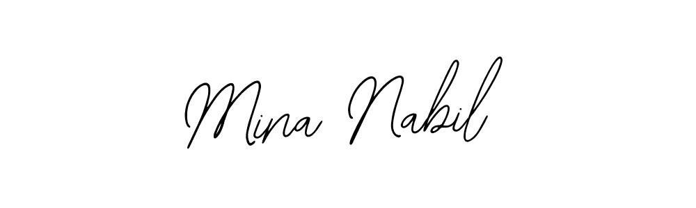 The best way (Bearetta-2O07w) to make a short signature is to pick only two or three words in your name. The name Mina Nabil include a total of six letters. For converting this name. Mina Nabil signature style 12 images and pictures png