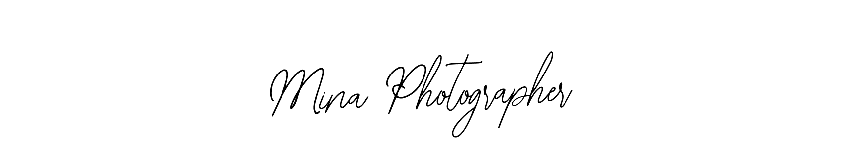 Bearetta-2O07w is a professional signature style that is perfect for those who want to add a touch of class to their signature. It is also a great choice for those who want to make their signature more unique. Get Mina Photographer name to fancy signature for free. Mina Photographer signature style 12 images and pictures png