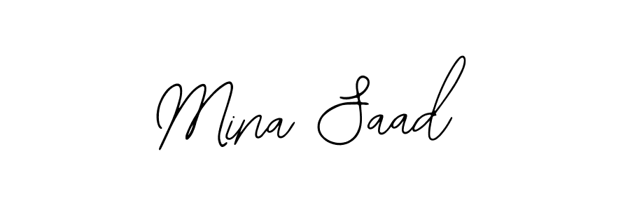 The best way (Bearetta-2O07w) to make a short signature is to pick only two or three words in your name. The name Mina Saad include a total of six letters. For converting this name. Mina Saad signature style 12 images and pictures png