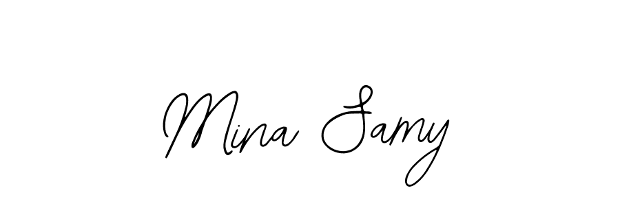 You should practise on your own different ways (Bearetta-2O07w) to write your name (Mina Samy) in signature. don't let someone else do it for you. Mina Samy signature style 12 images and pictures png