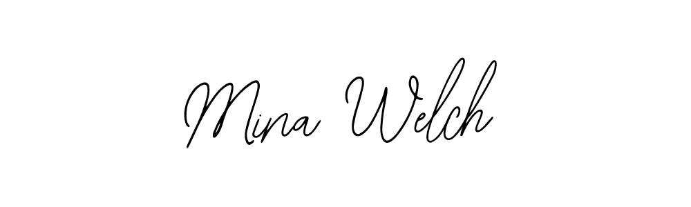 Use a signature maker to create a handwritten signature online. With this signature software, you can design (Bearetta-2O07w) your own signature for name Mina Welch. Mina Welch signature style 12 images and pictures png