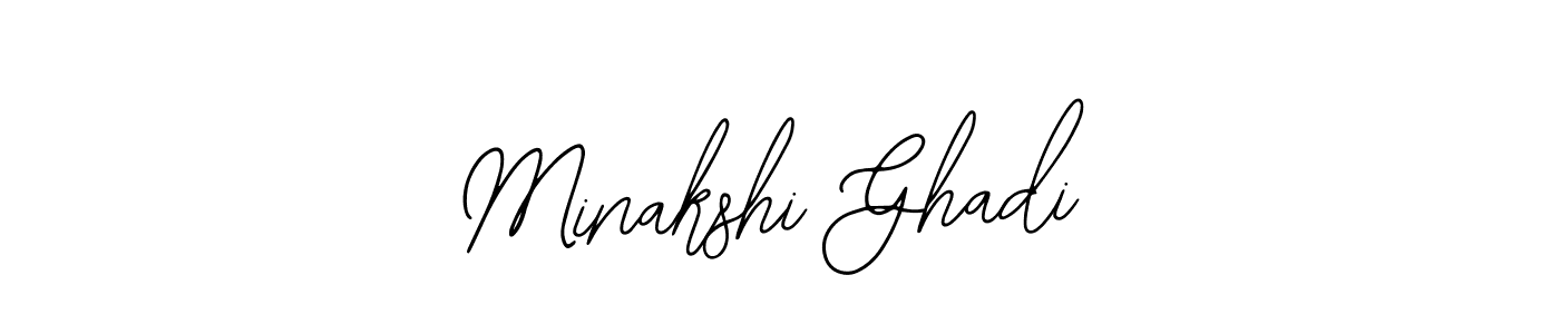 How to make Minakshi Ghadi name signature. Use Bearetta-2O07w style for creating short signs online. This is the latest handwritten sign. Minakshi Ghadi signature style 12 images and pictures png