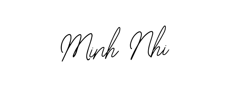 The best way (Bearetta-2O07w) to make a short signature is to pick only two or three words in your name. The name Minh Nhi include a total of six letters. For converting this name. Minh Nhi signature style 12 images and pictures png