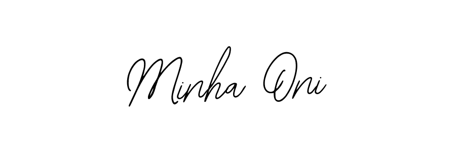 Similarly Bearetta-2O07w is the best handwritten signature design. Signature creator online .You can use it as an online autograph creator for name Minha Oni. Minha Oni signature style 12 images and pictures png