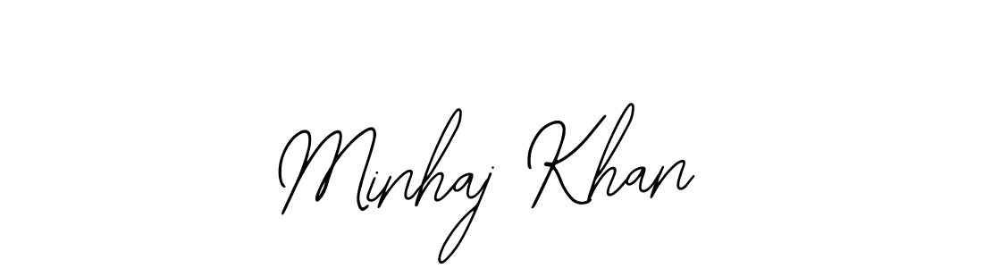 Also You can easily find your signature by using the search form. We will create Minhaj Khan name handwritten signature images for you free of cost using Bearetta-2O07w sign style. Minhaj Khan signature style 12 images and pictures png