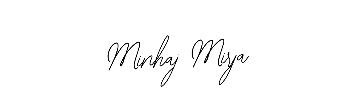 if you are searching for the best signature style for your name Minhaj Mirja. so please give up your signature search. here we have designed multiple signature styles  using Bearetta-2O07w. Minhaj Mirja signature style 12 images and pictures png