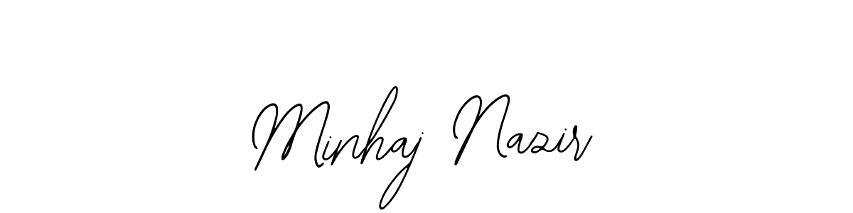 Use a signature maker to create a handwritten signature online. With this signature software, you can design (Bearetta-2O07w) your own signature for name Minhaj Nazir. Minhaj Nazir signature style 12 images and pictures png