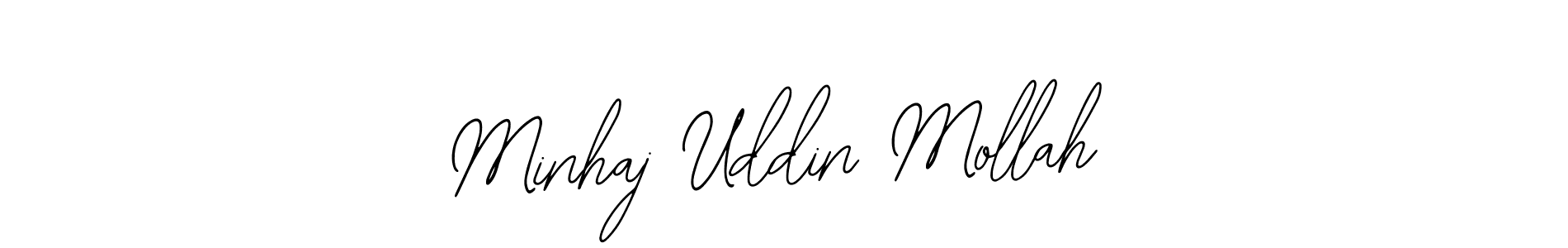 How to make Minhaj Uddin Mollah name signature. Use Bearetta-2O07w style for creating short signs online. This is the latest handwritten sign. Minhaj Uddin Mollah signature style 12 images and pictures png