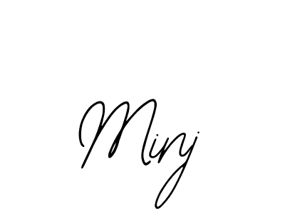 How to make Minj name signature. Use Bearetta-2O07w style for creating short signs online. This is the latest handwritten sign. Minj signature style 12 images and pictures png