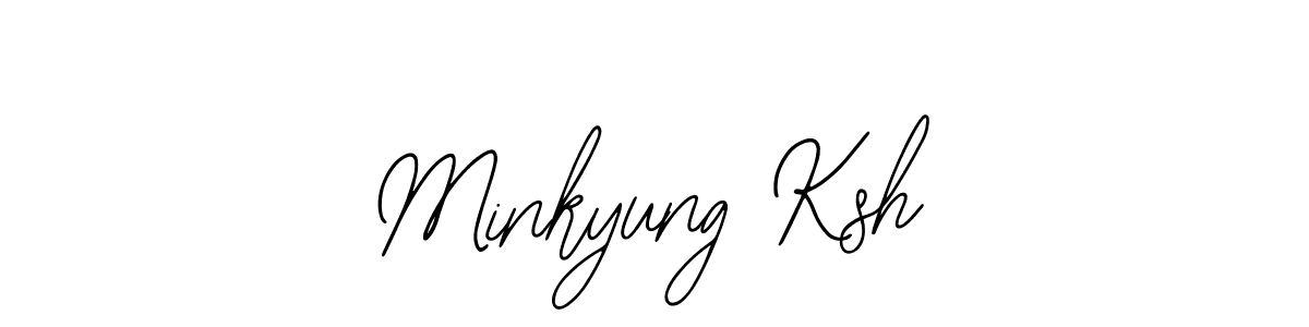 if you are searching for the best signature style for your name Minkyung Ksh. so please give up your signature search. here we have designed multiple signature styles  using Bearetta-2O07w. Minkyung Ksh signature style 12 images and pictures png