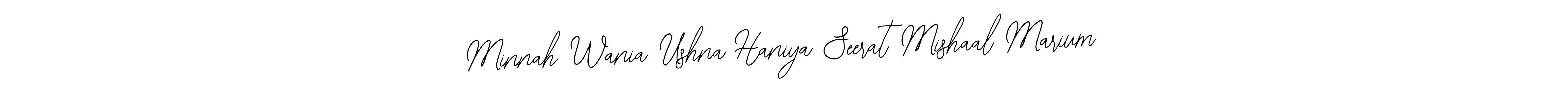 Use a signature maker to create a handwritten signature online. With this signature software, you can design (Bearetta-2O07w) your own signature for name Minnah Wania Ushna Haniya Seerat Mishaal Marium. Minnah Wania Ushna Haniya Seerat Mishaal Marium signature style 12 images and pictures png