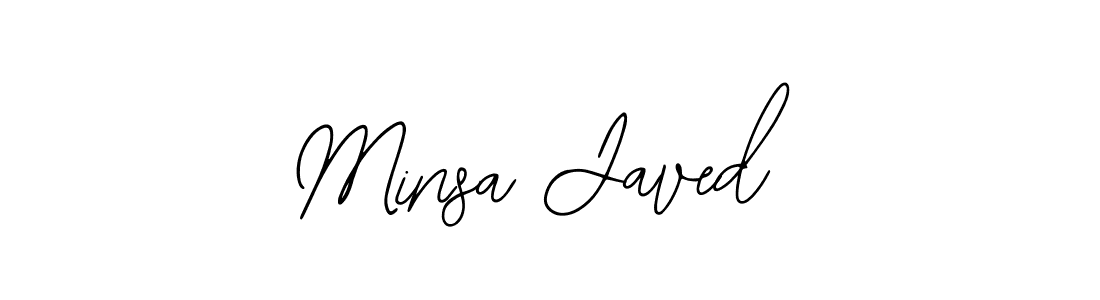 Minsa Javed stylish signature style. Best Handwritten Sign (Bearetta-2O07w) for my name. Handwritten Signature Collection Ideas for my name Minsa Javed. Minsa Javed signature style 12 images and pictures png